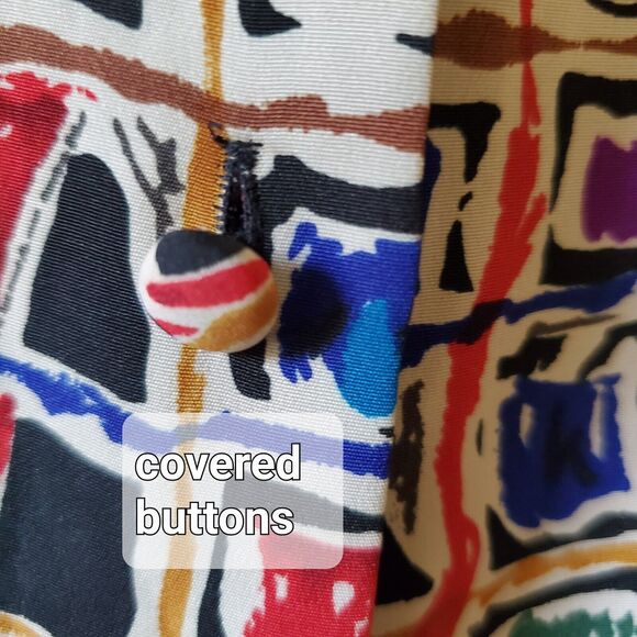 Vtg Yves St. Clair Long Sleeve Button Blouse Women's Size 12 Colorful Work - Picture 4 of 9